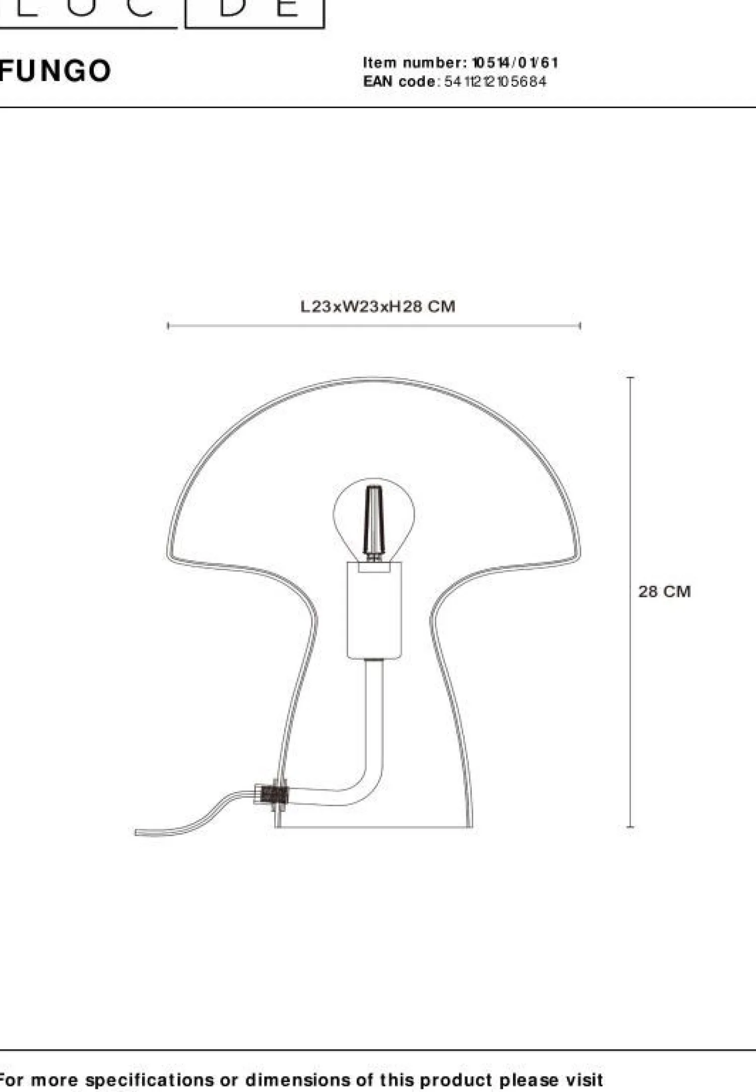 Tafellampen|Tafellampen-Lucide Fungo Tafellamp Opaal