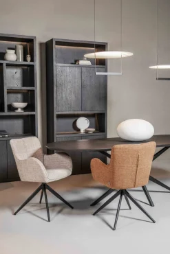 Draaibare Eetkamerstoelen|Eetkamerstoelen Met Armleuning-Eijerkamp Collectie Gabriel Eetkamerstoel Cognac