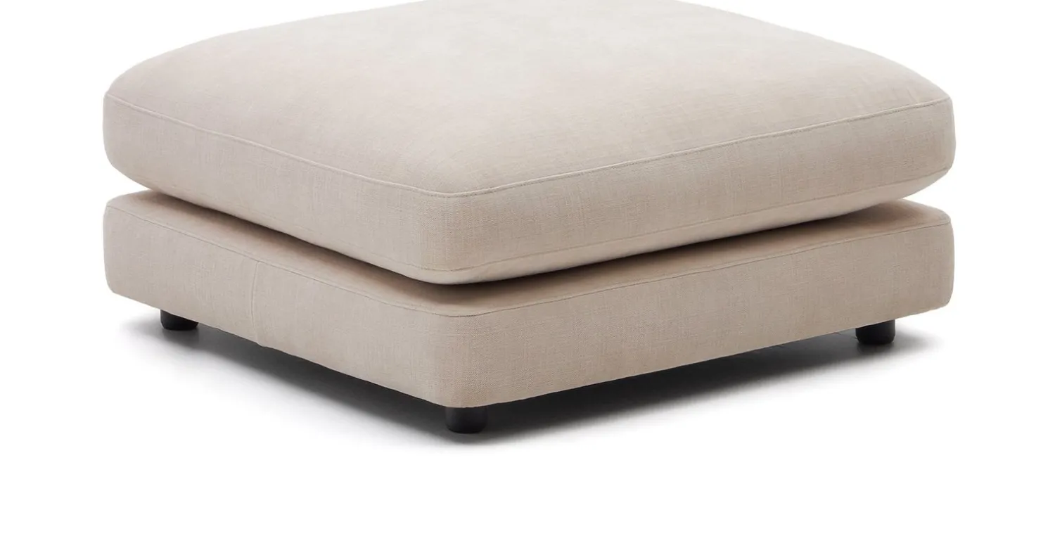 Hockers|Poefs-Kave Home Gala Hocker Beige