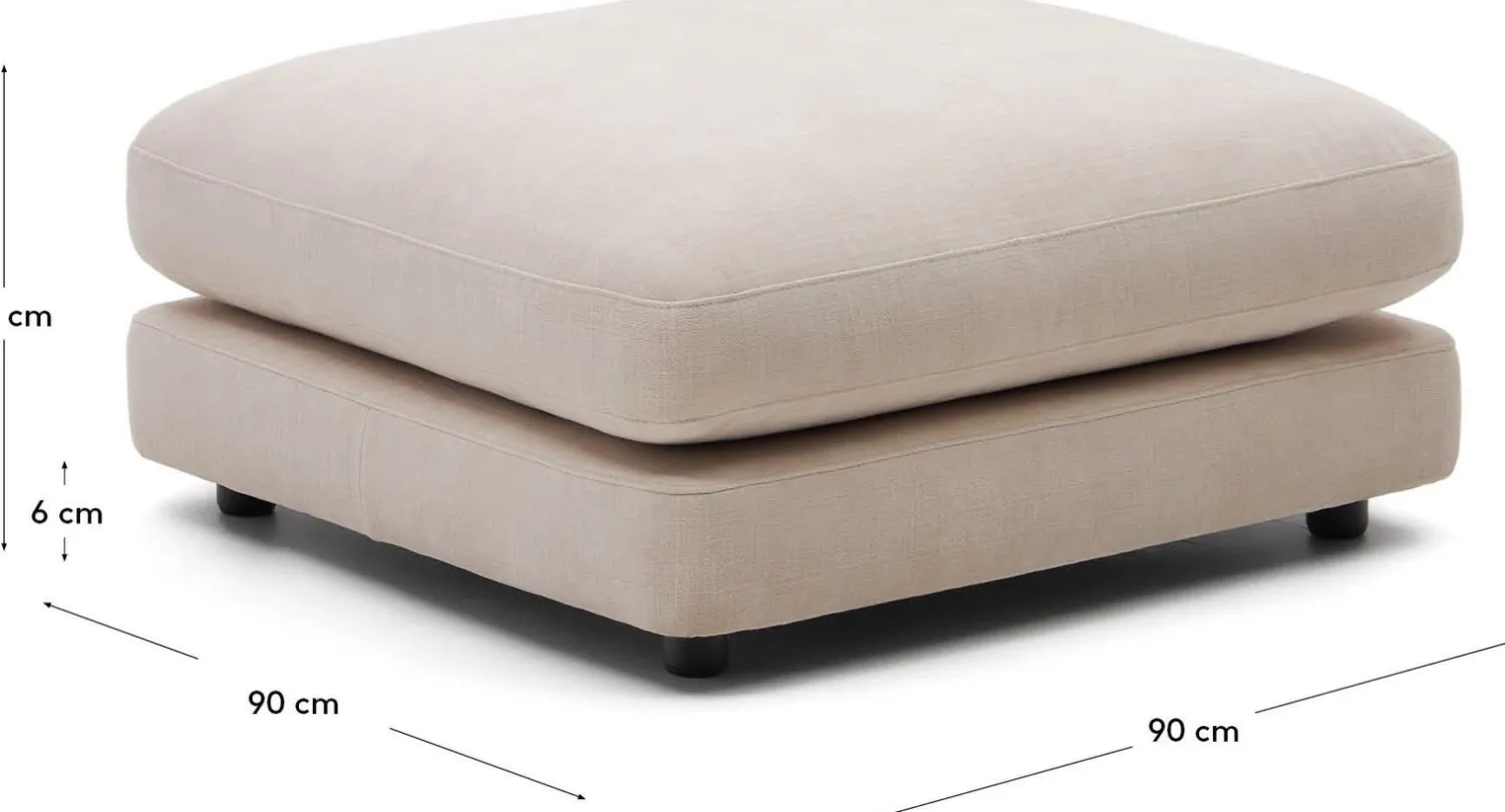 Hockers|Poefs-Kave Home Gala Hocker Beige