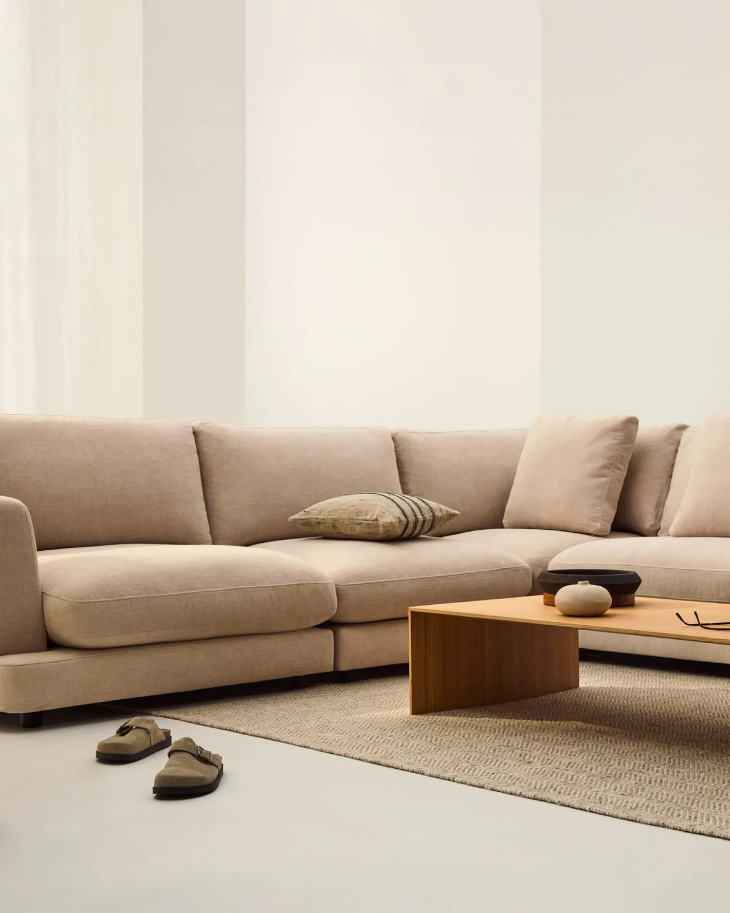 Hoekbanken-Kave Home Gala Hoekbank Beige