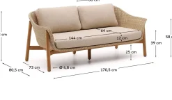 Tuinbanken|Zitbanken-Kave Home Galea Tuinbank Beige, Naturel