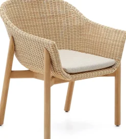 Tuinstoelen|Eetkamerstoelen Met Armleuning-Kave Home Galea Tuinstoel Beige, Naturel