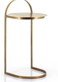 Industriële Bijzettafels|Ronde Bijzettafels-By Boo Garcon Bijzettafel Goud