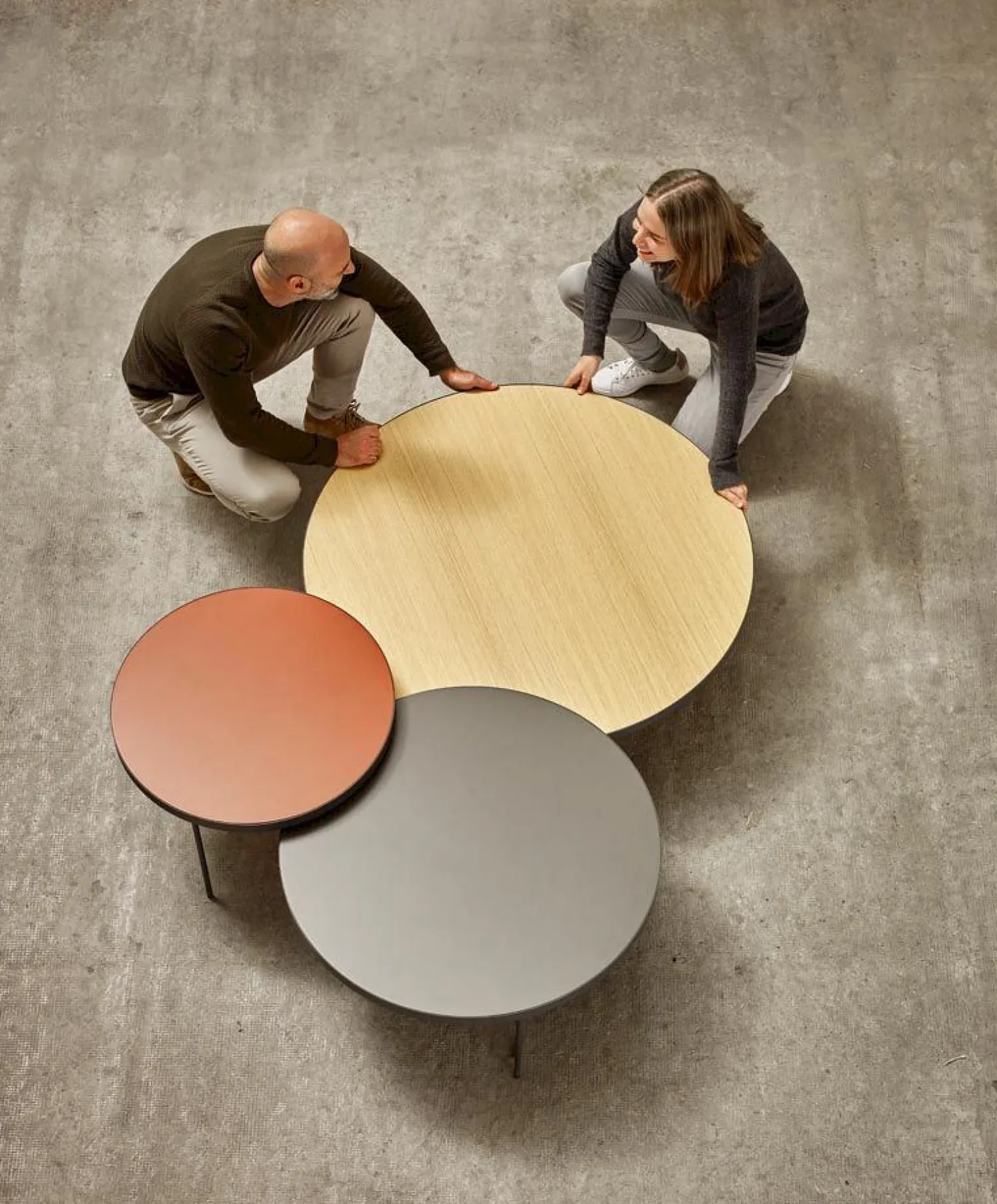 Design Salontafels|Houten Salontafels-Treku Gau Salontafel Oak Fume, Graphite