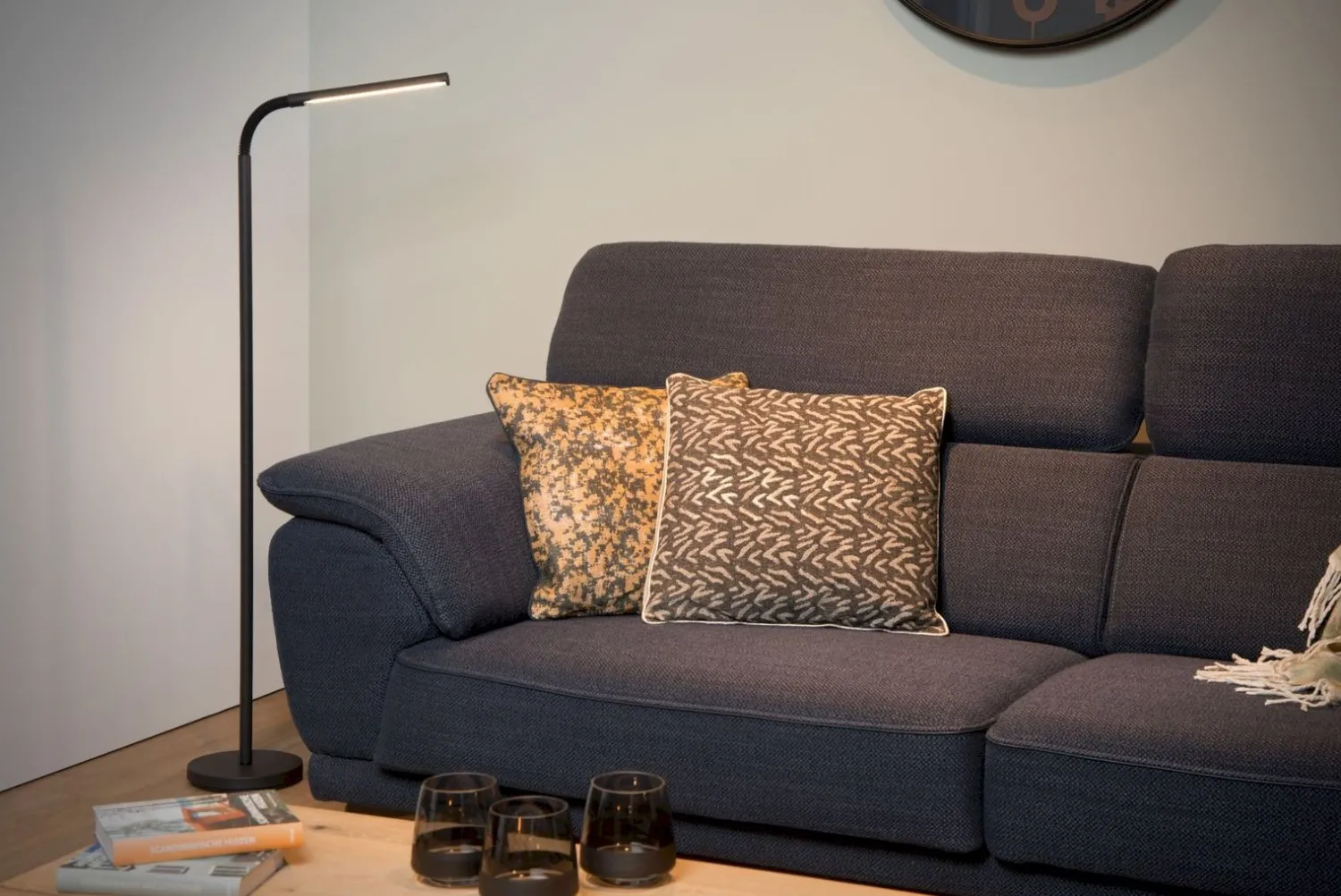 Moderne Vloerlampen|Vloerlampen-Lucide Gilly Vloerlamp Zwart