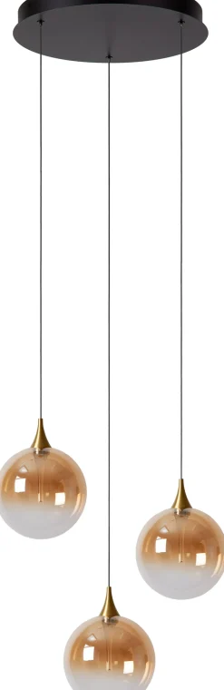 Glazen Hanglampen|Glazen Hanglampen-Lucide Gisela Hanglamp Amber