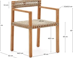 Tuinstoelen-Kave Home Giverola Tuinstoel Naturel