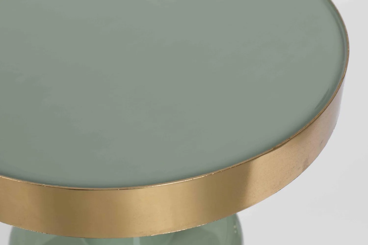 Ronde Bijzettafels-Zuiver Glam Bijzettafel Groen, Goud
