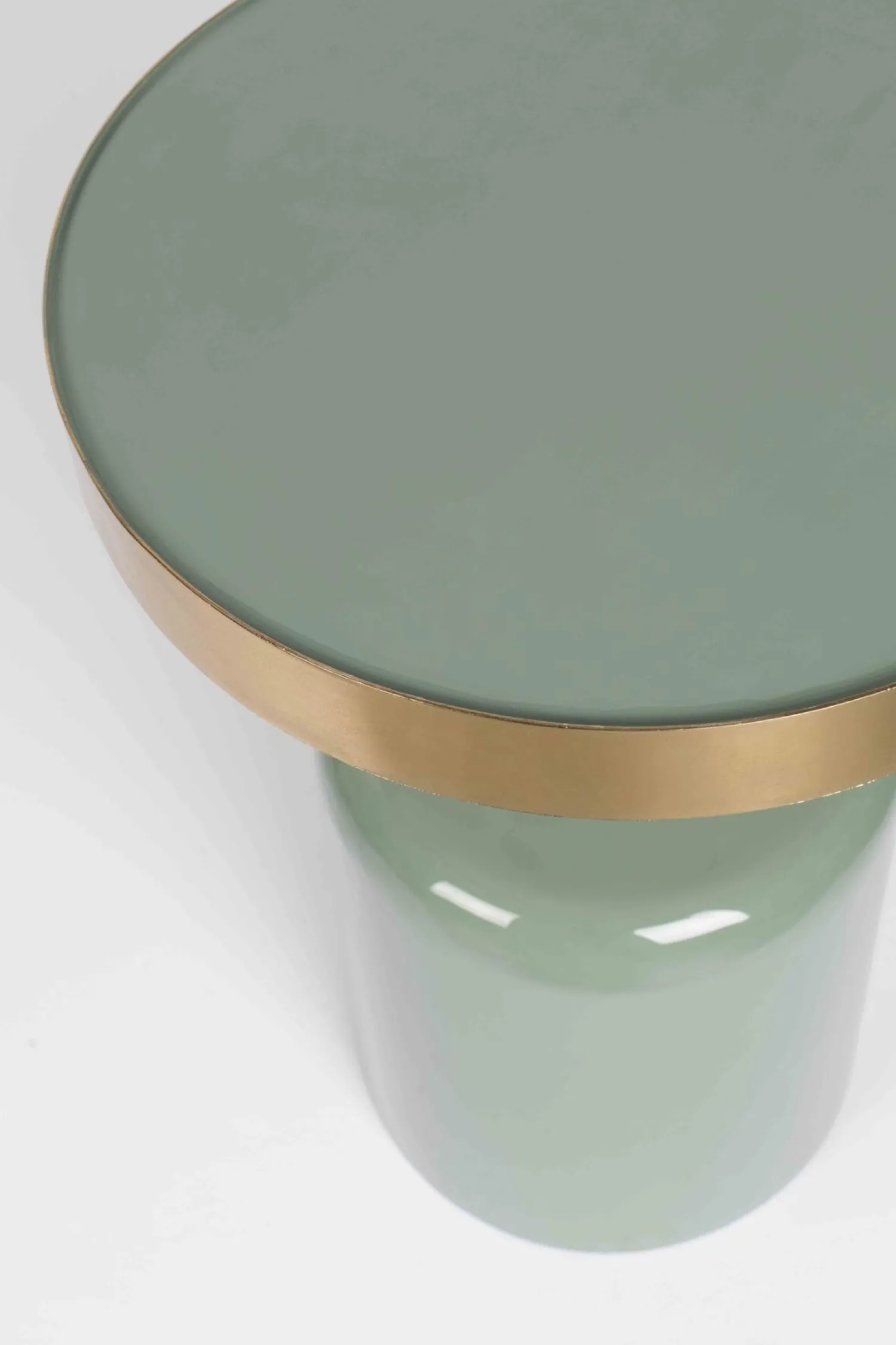 Ronde Bijzettafels-Zuiver Glam Bijzettafel Groen, Goud