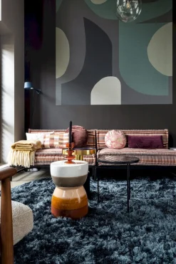Ronde Bijzettafels-Zuiver Glam Bijzettafel Blauw