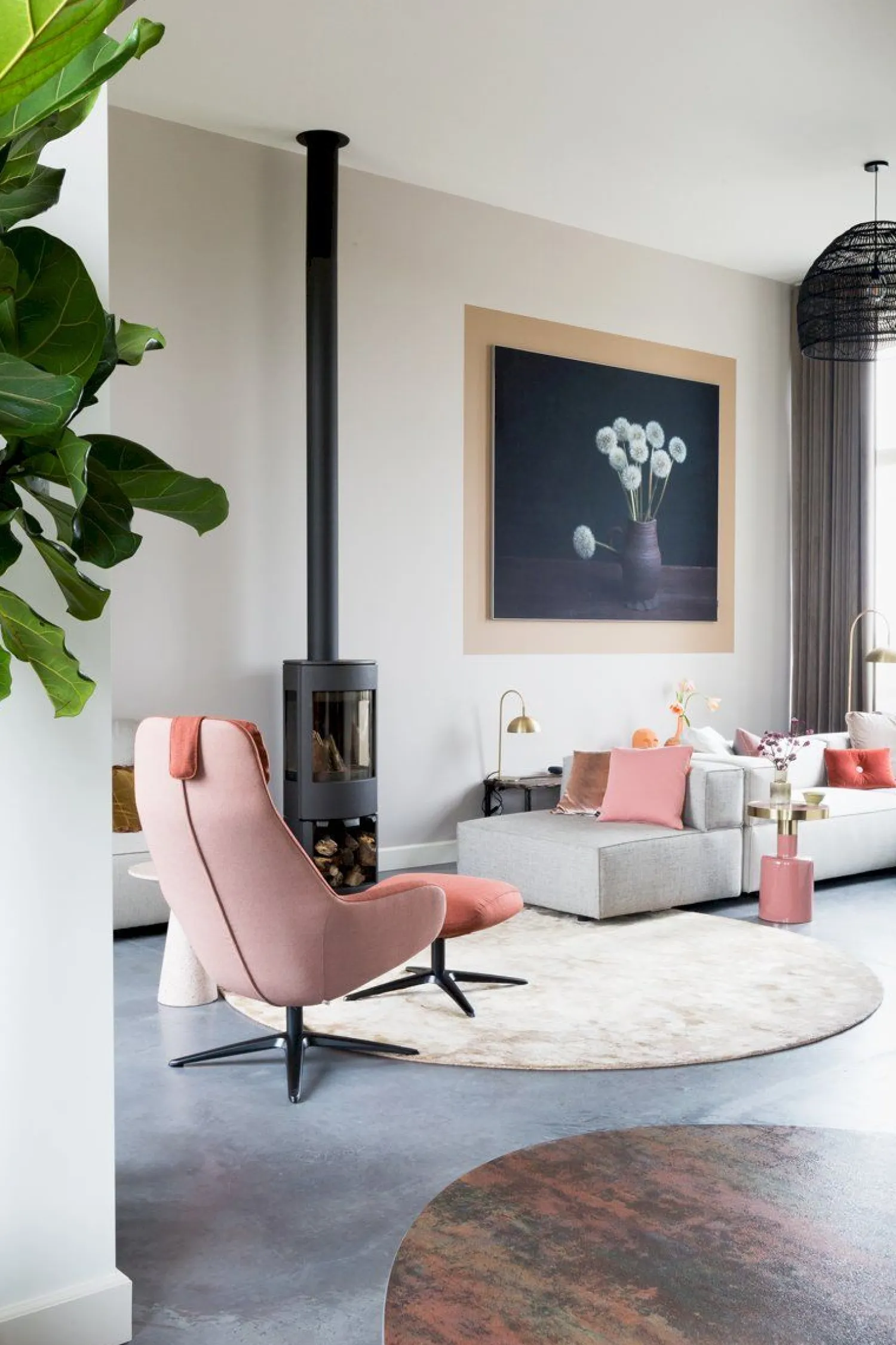 Ronde Bijzettafels-Zuiver Glam Bijzettafel Roze