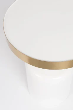 Ronde Bijzettafels-Zuiver Glam Bijzettafel Wit