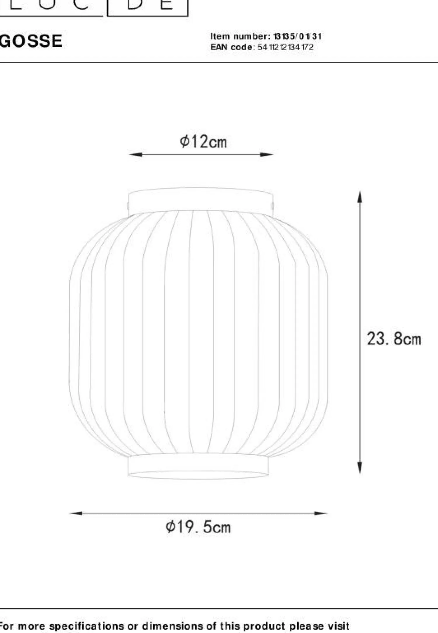 Plafondlampen|Plafondlampen-Lucide Gosse Plafondlamp Wit