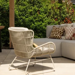 Tuinstoelen-WOOOD Grace Tuin Loungestoel Zand