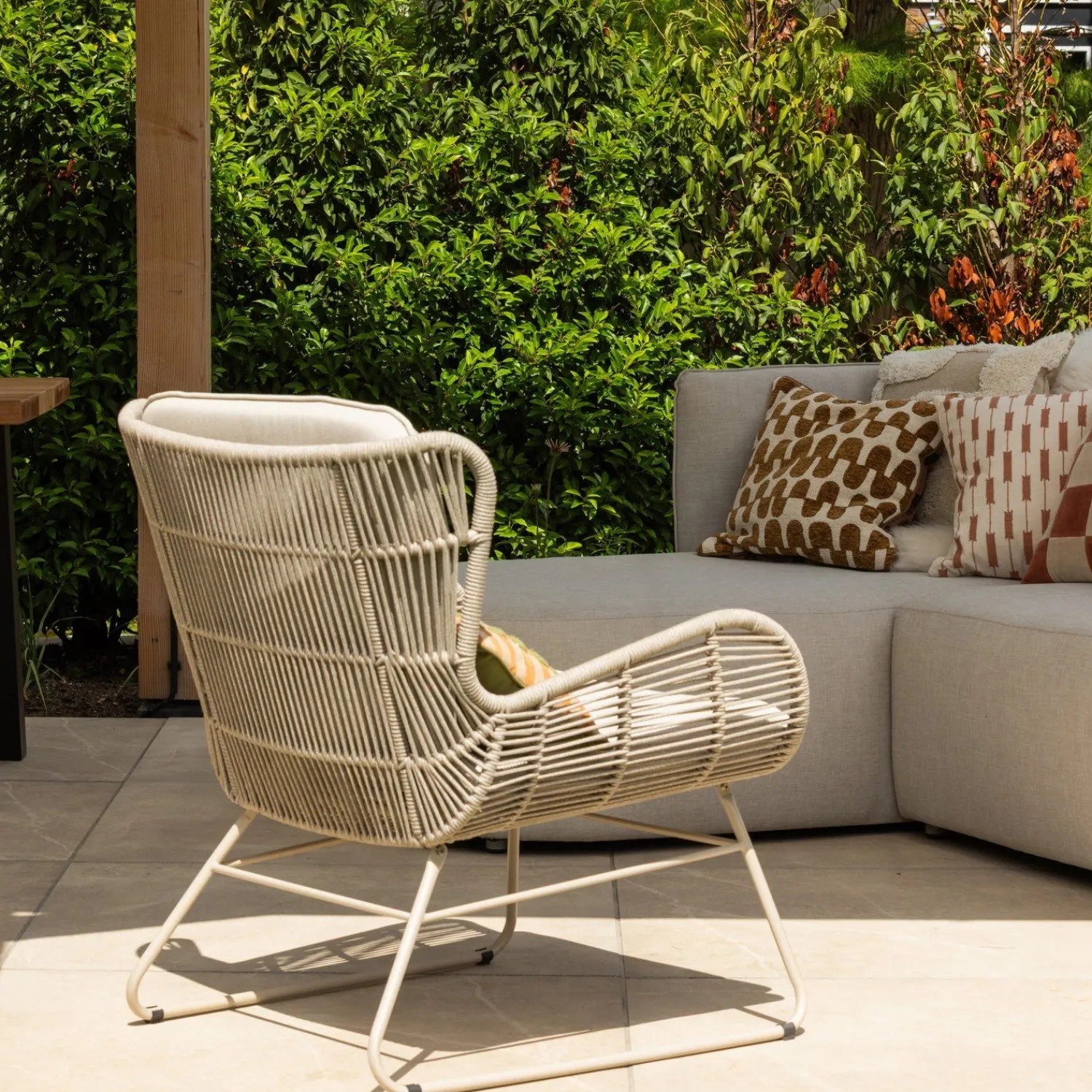 Tuinstoelen-WOOOD Grace Tuin Loungestoel Zand