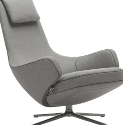 Leren Fauteuils|Design Fauteuils-Vitra Grand Repos Fauteuil Cement