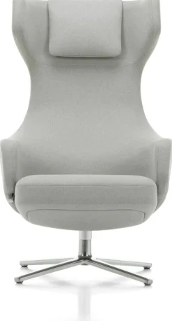 Leren Fauteuils|Design Fauteuils-Vitra Grand Repos Fauteuil Cement