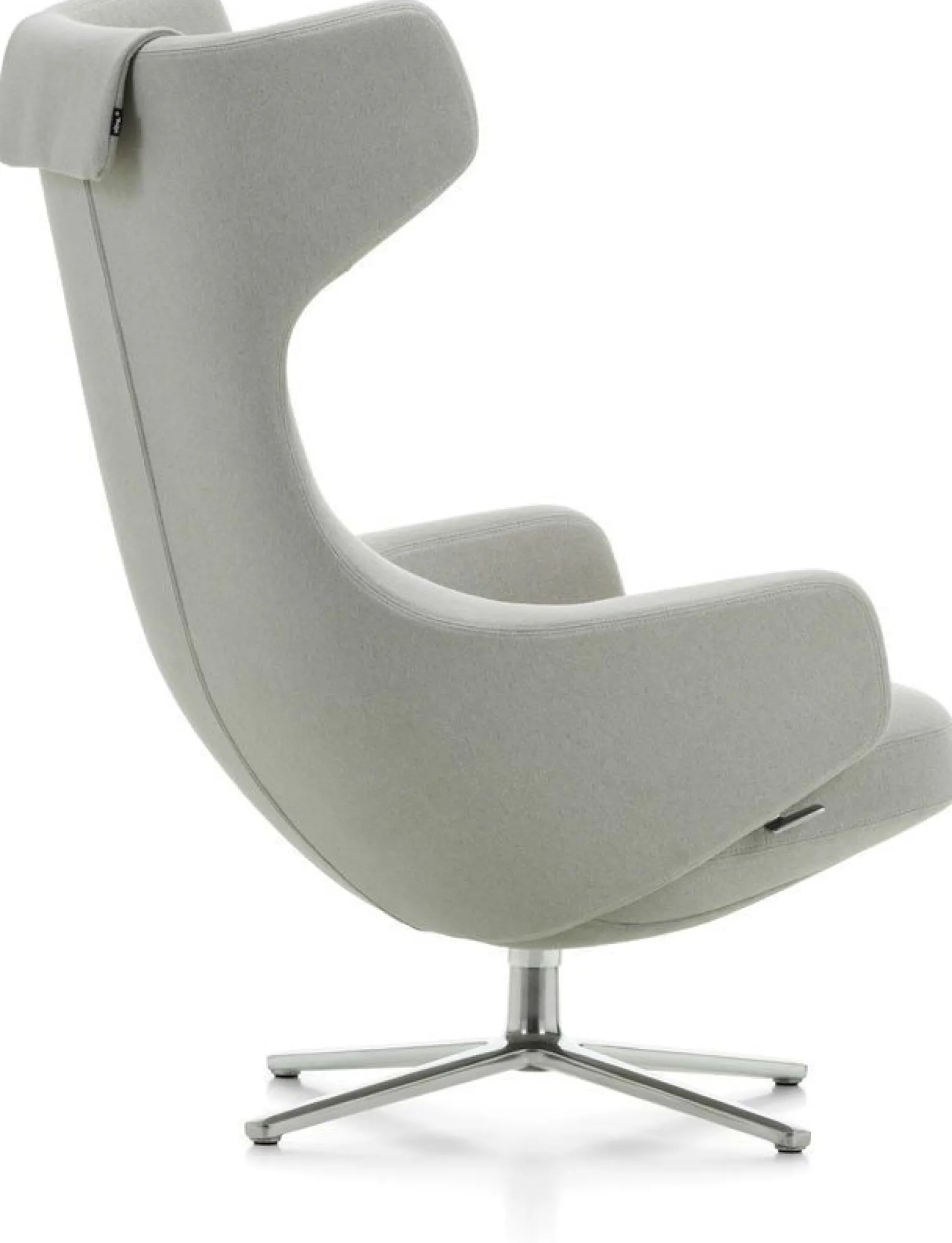 Leren Fauteuils|Design Fauteuils-Vitra Grand Repos Fauteuil Cement