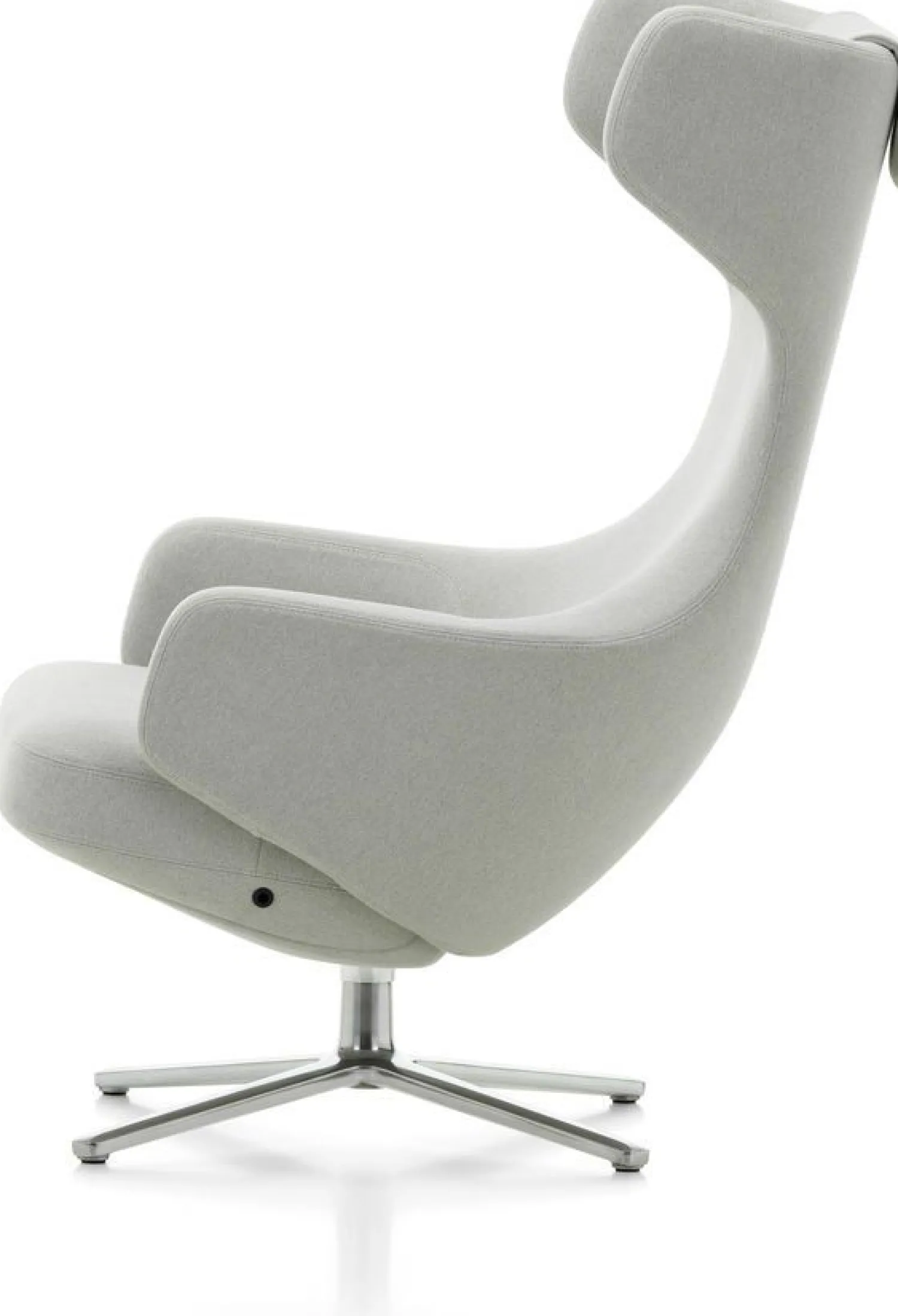 Leren Fauteuils|Design Fauteuils-Vitra Grand Repos Fauteuil Cement