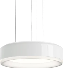 Design Hanglampen|Design Hanglampen-Louis Poulsen Grand Suspended Hanglamp Champagne, Cord White