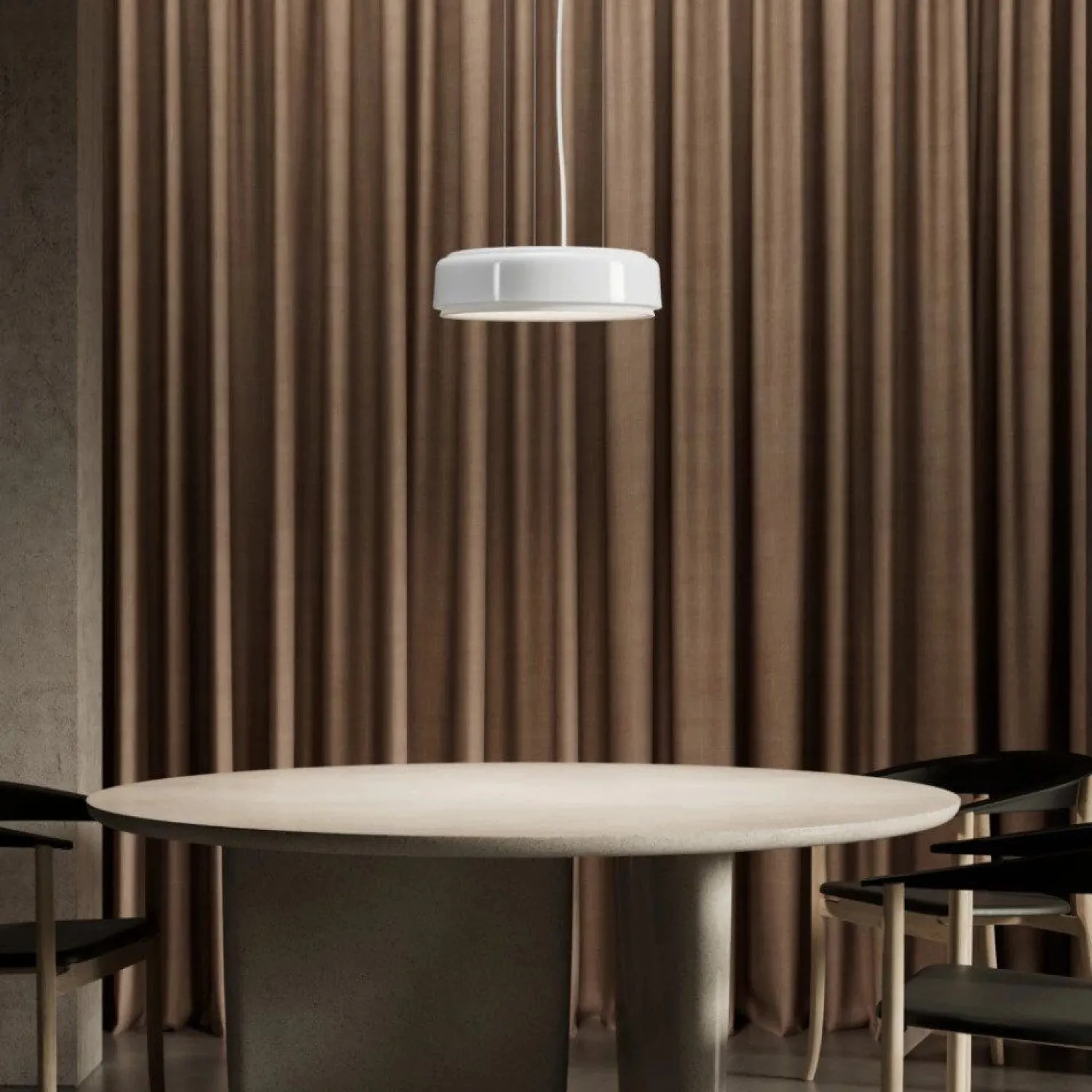 Design Hanglampen|Design Hanglampen-Louis Poulsen Grand Suspended Hanglamp Champagne, Cord White