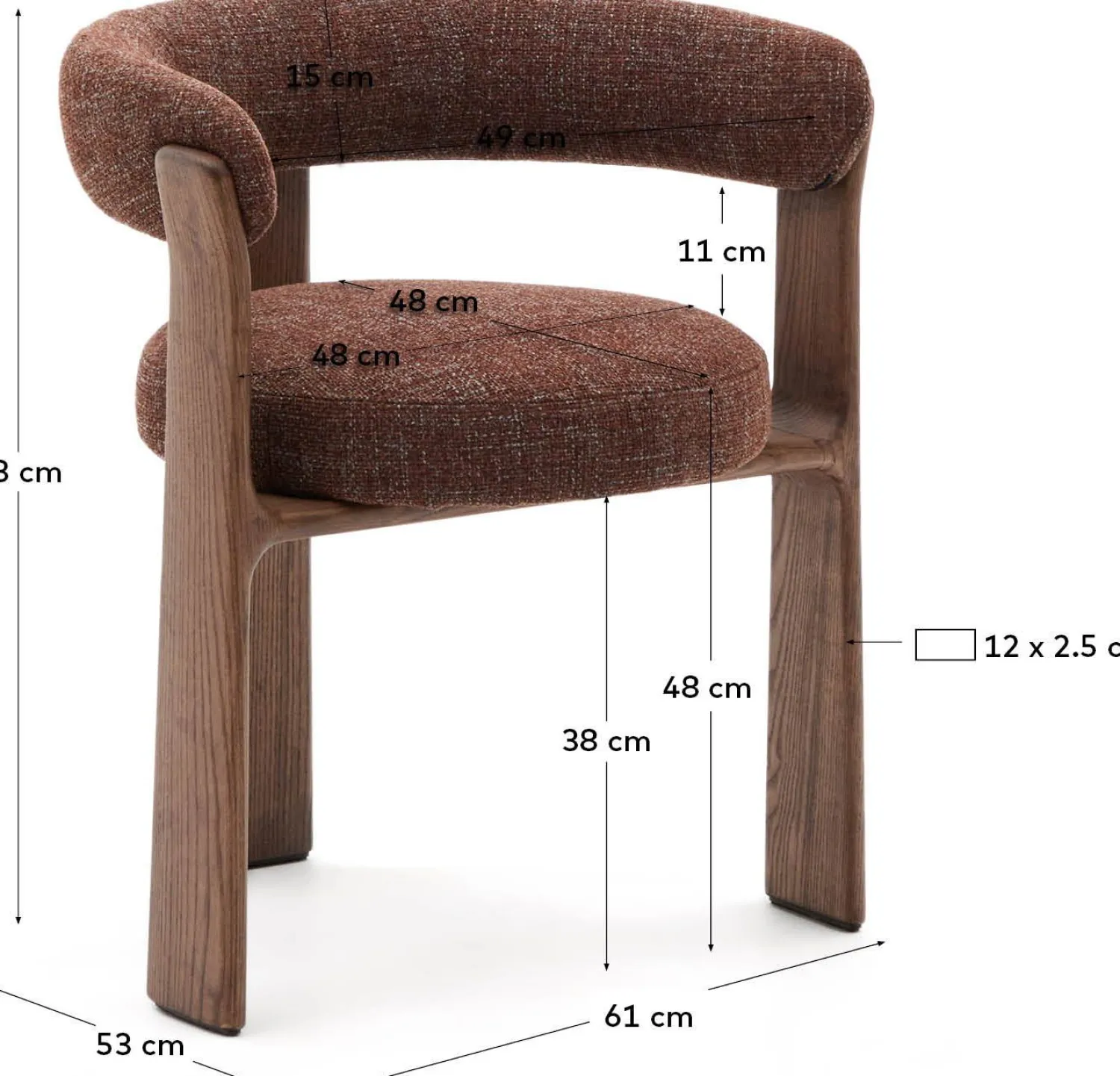 Design Stoelen-Kave Home Granite Armstoel Bruin