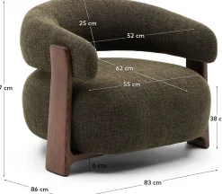 Design Fauteuils-Kave Home Granite Fauteuil Groen