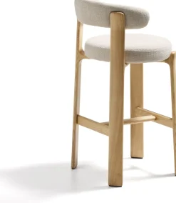 Stoffen Barkrukken-Kave Home Granite Hoog Barstoel Beige