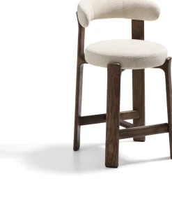 Stoffen Barkrukken-Kave Home Granite Laag Barstoel Beige