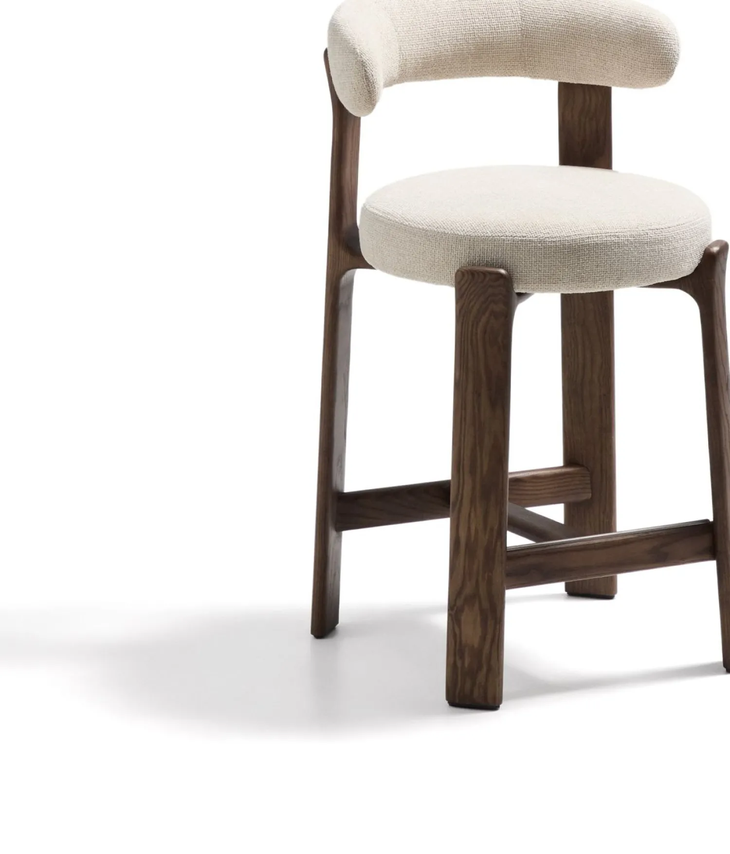 Stoffen Barkrukken-Kave Home Granite Laag Barstoel Beige