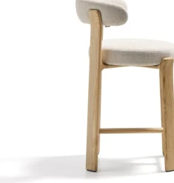 Stoffen Barkrukken-Kave Home Granite Laag Barstoel Beige