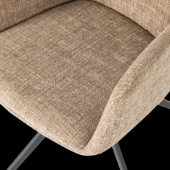 Eetkamerstoelen Met Armleuning-WOOOD Grant Eetkamerstoel Zand Melange
