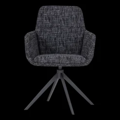 Eetkamerstoelen Met Armleuning-WOOOD Grant Eetkamerstoel Zwart Melange