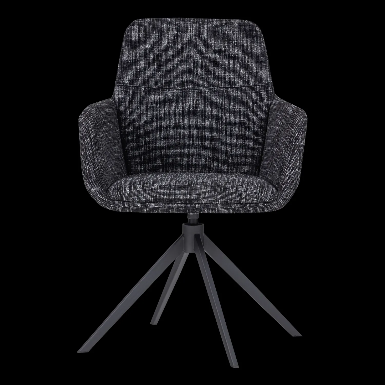Eetkamerstoelen Met Armleuning-WOOOD Grant Eetkamerstoel Zwart Melange