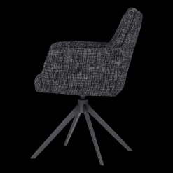 Eetkamerstoelen Met Armleuning-WOOOD Grant Eetkamerstoel Zwart Melange