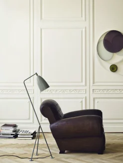 Design Vloerlampen|Vloerlampen-GUBI Grashoppa Vloerlamp Dusty Blue