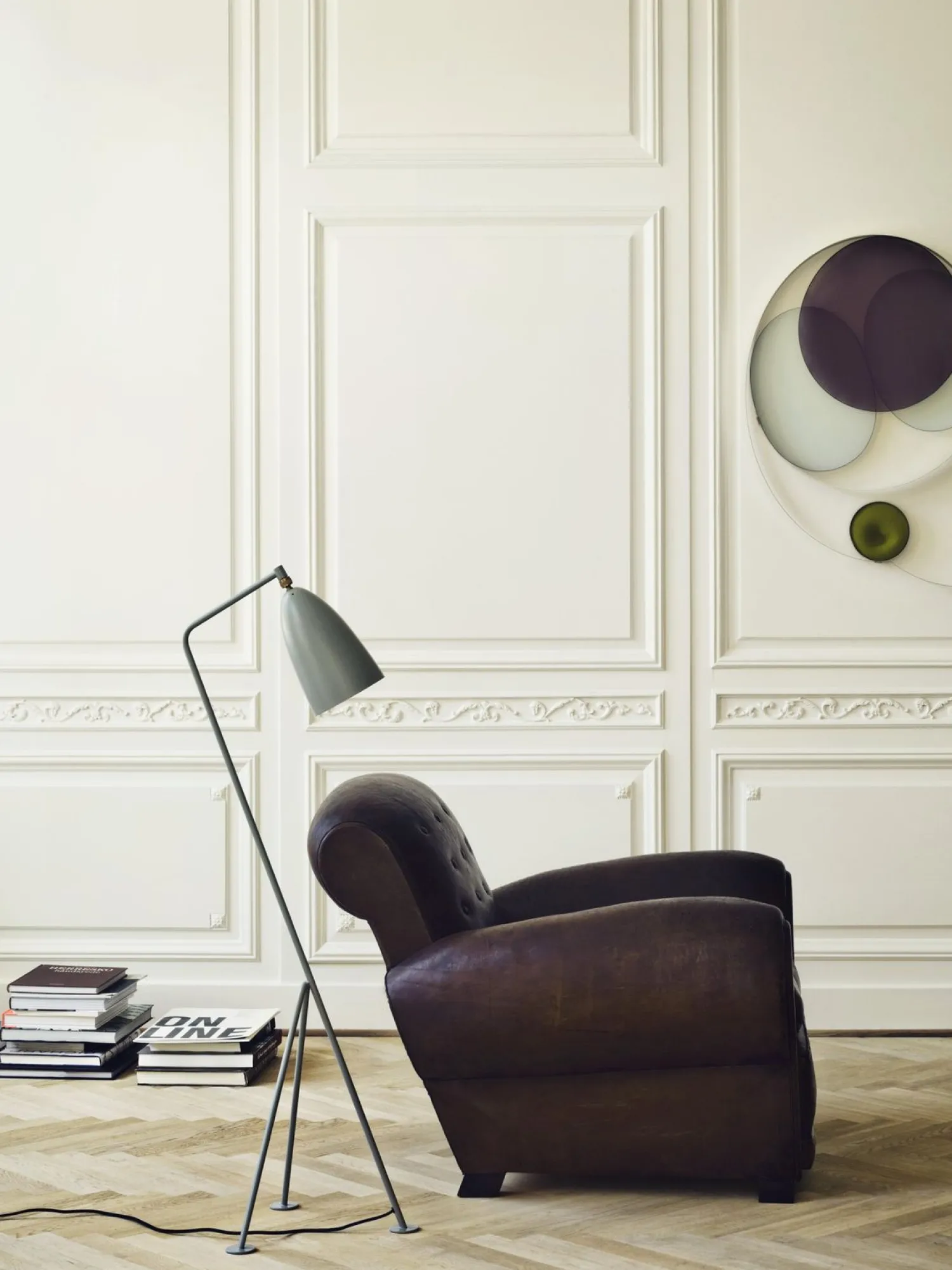 Design Vloerlampen|Vloerlampen-GUBI Grashoppa Vloerlamp Dusty Blue