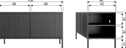 Tv-Meubels-WOOOD Gravure Small Tv-meubel Black