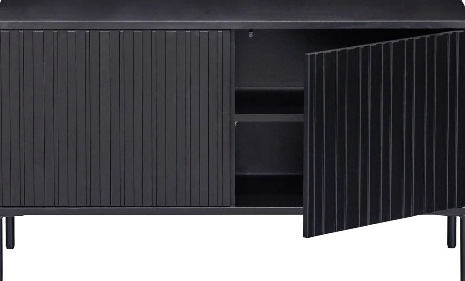 Tv-Meubels-WOOOD Gravure Small Tv-meubel Black