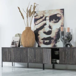 Tv-Meubels-WOOOD Gravure Small Tv-meubel Espresso