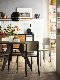 Houten Eettafels|Ronde Eettafels-Vitra Gueridon Eettafel Naturel