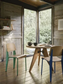 Houten Eettafels|Ronde Eettafels-Vitra Gueridon Eettafel Naturel
