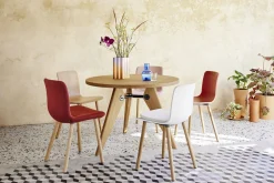 Houten Eettafels|Ronde Eettafels-Vitra Gueridon Eettafel Naturel