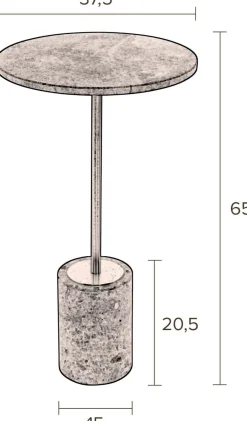 Marmeren Bijzettafels|Ronde Bijzettafels-Dutchbone Gunnar Bijzettafel Green