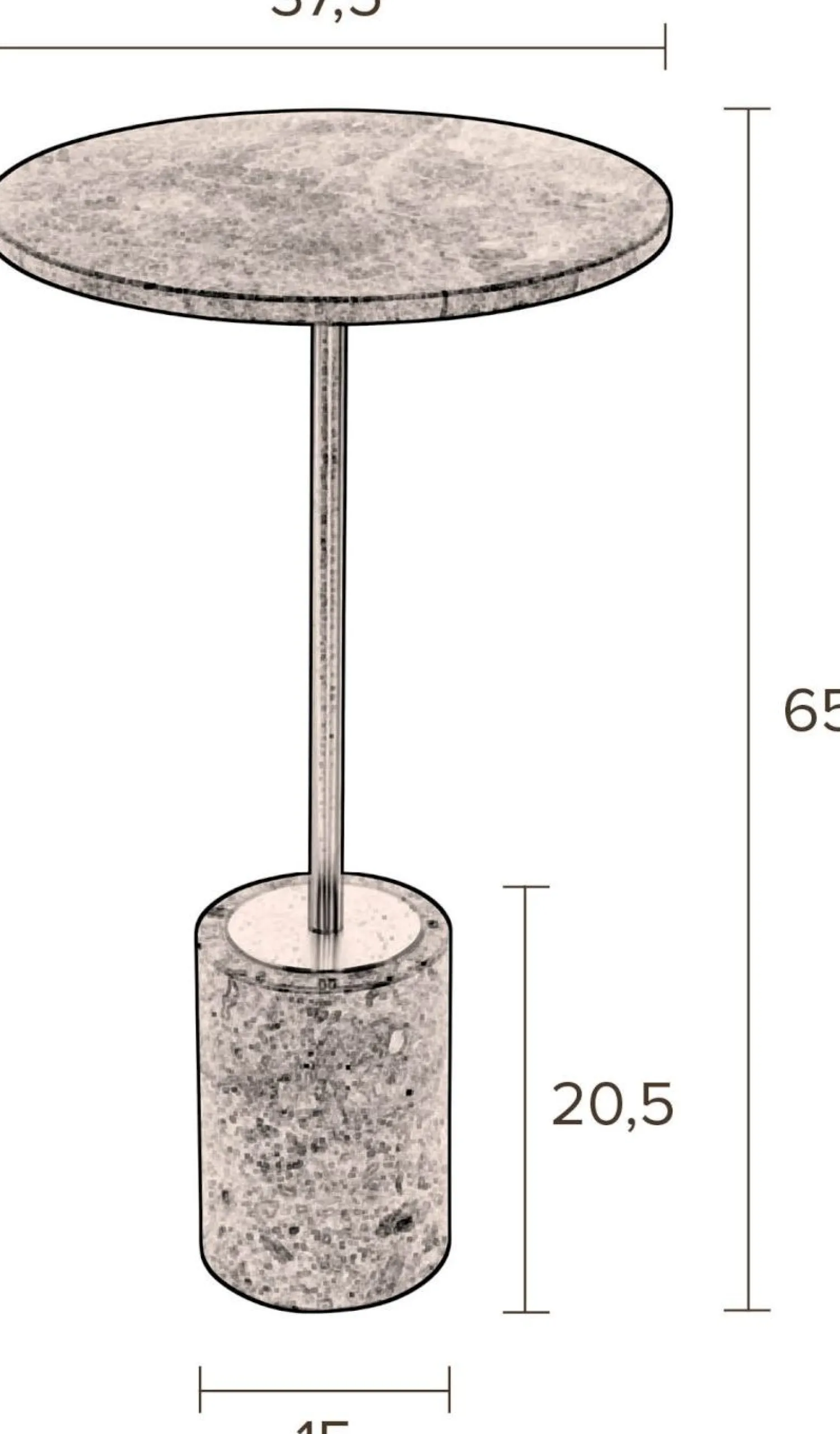 Marmeren Bijzettafels|Ronde Bijzettafels-Dutchbone Gunnar Bijzettafel Green