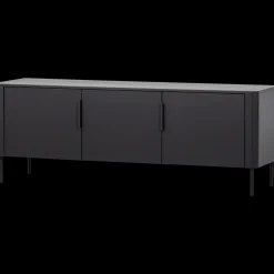 Tv-Meubels-WOOOD Gunnar 3-deurs Tv-meubel Matzwart