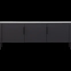Tv-Meubels-WOOOD Gunnar 3-deurs Tv-meubel Matzwart