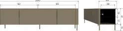 Tv-Meubels-WOOOD Gunnar 3-deurs Tv-meubel Mud