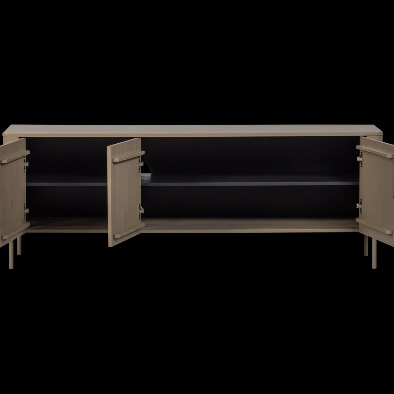 Tv-Meubels-WOOOD Gunnar 3-deurs Tv-meubel Mud